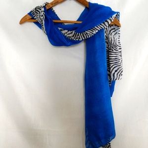 Zebra and Blue Scarf